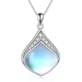 wholesale 925 Sterling Silver Moonstone Lapis Larimar Moss Agate Teardrop Filigree Pendant-0-5