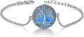 wholesale Sterling Silver Abalone Blue Opal Turquoise Malachite Tree of Life Bracelet-0-18