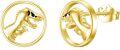 wholesale 925 Sterling Silver Dinosaur Stud Hoop Earrings - Gold Tone Hypoallergenic Jewelry for Women and Girls-0-0