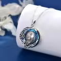 TOUPOP Sterling Silver Crystal Owl Raven Pendant Necklace-0-3