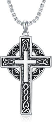 wholesale 925 Sterling Silver &  Celtic Knot Cross Pendant Necklaces for Men/Women-G Celtic Cross Necklace
