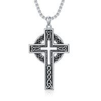 wholesale 925 Sterling Silver Celtic Cross Pendant Necklace Wholesale For Men-G Celtic Cross Necklace