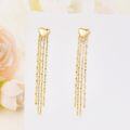 wholesale 14K Gold Yellow Heart Dangle Chain Tassels Studs for Women - Valentine's Day Gift Ideas-0-4