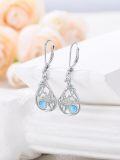 wholesale 925 Sterling Silver Teardrop Shape Larimar Stone with Starfish and Blue Crystal Drop Earrings - Gift for Her-0-4
