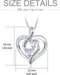 wholesale TOUPOP Christmas Gifts For Mom Sterling Silver Birthday Gifts For Mom Mother Daughter Necklace Heart Pendant Always My Mother Forever My Friend -0-3