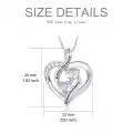 TOUPOP Sterling Silver Mother Daughter Necklace Heart Pendant Always My Mother Forever My Friend-0-3