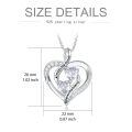 TOUPOP Sterling Silver Mother Daughter Necklace Heart Pendant Always My Mother Forever My Friend-0-3