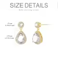 TOUPOP 14K Gold Plated Sterling Silver Birthstone Teardrop Dangle Earrings-0-3