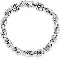 wholesale Sterling Silver Matte Men s Boys Bracelet 7 9 5 7mm Wide-C, 8.5 Inch