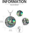 wholesale 925 Sterling Silver Abalone Shell Gothic Bat Pendant Necklace for Women Gifts-0-5