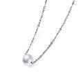 wholesale 925 Sterling Silver 14k Gold Plated Pearl Necklace Wholesale Elegant Simple Design-0-8