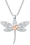 wholesale 925 Sterling Silver Celtic Heart Dragonfly Pendant Necklace for Women-0-0