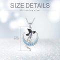 wholesale 925 Sterling Silver Crescent Moon Witch Hat Cat Charm Necklace for Women's Gifts-0-3