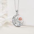 wholesale 925 Sterling Silver Angel with Moon and Rose Pendant Necklace for Women-0-3