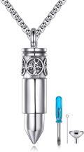wholesale 925 Sterling Silver Bullet Cremation Keepsake Necklace with Tree of Life Design and Funnel Set - Memorial-0-0