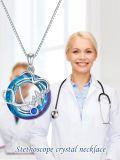 wholesale TOUPOP Christmas Gifts For Nurse 925 Sterling Silver Stethoscope/caduceus Angel Pendant Necklace For Women Nursing Themed Jewelry Gifts For Nurse Doctor Medical Student Rn Nurse Week Graduation -0-5