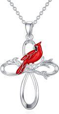 wholesale TOUPOP Cardinal Necklace For Women 925 Sterling Silver Red Cardinal Pendant Necklace Sympathy Memorial Jewelry Christmas Gifts For Women Mom Her -0-0