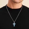 wholesale 925 Sterling Silver Cross Pendant With Nail Details On Chain Necklace-0-14
