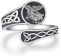 wholesale  Sterling Silver Spoon Rings Adjustable Thumb Rings Vintage Jewelry Gifts for Women Men -St Michael