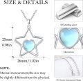 wholesale 925 Sterling Silver Star Heart Moonstone Pendant Necklace for Women Birthdays Gifts-0-4