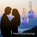 wholesale 925 Sterling Silver Metal Heart Crystal Dangle Drop Earrings for Women-0-5