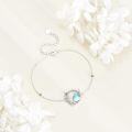 wholesale 925 Sterling Silver Moonstone Leaf Design Adjustable Bracelet for Women Gifts-0-1