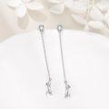 wholesale 925 Sterling Silver Hypoallergenic Cat Stud Earrings with CZ Stones - Elegant Gift for Women-0-1