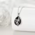 wholesale 925 Sterling Silver Black Onyx Phoenix Bird Necklaces Wholesale Pendant s for Women-0-3