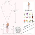 wholesale 925 Sterling Silver Pink Rose Quartz Healing Crystal Pendant Necklaces - Mothers Day Gifts for Mom Daughter Wife Sister Friends-0-5