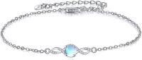 wholesale  925 Sterling Silver Infinity Bracelet with Hypoallergenic Chain – Adjustable 9-inch Gift for Women-Moonstone Bracelet
