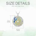 wholesale 925 Sterling Silver Green Jade Pendant with Blue Hummingbird and Gold Flowers Necklaces Gifts for Women & Girls-0-3