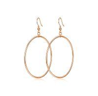 wholesale Gold Sterling Silver Rose Gold Plated Large Hoop Drop Earrings 40 mm-40mm rose gold