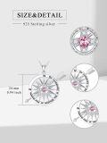 wholesale 925 Sterling Silver Pink Crystal Compass Pendant Necklace with Arrow Design and Inspirational Quote Go Confidently in the Direction of Your Dreams-0-1