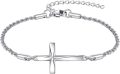 wholesale 925 Sterling Silver Origami Cross Charm Chain Bracelet s for Women and Girls-0-0