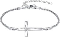 wholesale 925 Sterling Silver Origami Cross Charm Chain Bracelet s for Women and Girls-Origami