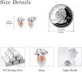 wholesale 925 Sterling Silver Sheep Stud Earrings with Rose Gold Accents and Pink Enamel Details-0-4