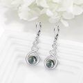 wholesale 925 Sterling Silver Green Turquoise Drop Earrings Platinum Plated Twisted Swirl Jewelry For Women-0-30