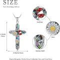 wholesale 925 Sterling Silver Opal Ladybug Daisy Flower Cross Pendant Necklace s for Women-0-3