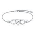 wholesale 925 Sterling Silver Infinity Heart Charm Bracelet with Cubic Zirconia Gifts for Women-0-0