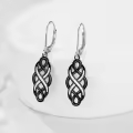 wholesale 925 Sterling Silver Black and White Opal Celtic Knot Drop Earrings Wholesale with Leverbacks for Women-0-2