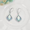 wholesale 925 Sterling Silver Opal & Abalone Shell Filigree Teardrop Dangle Earrings-0-2