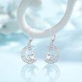 wholesale 925 Sterling Silver Crescent Moon & Cat Claw Drop Earrings - Unique Gift for Her-0-3