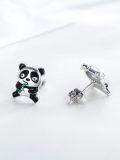 wholesale 925 Sterling Silver Panda Stud Earrings for Women Turquoise Crystal Animal s for Daughter Wife-0-2