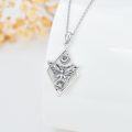 wholesale 925 Sterling Silver Moon Star Triangle Pendant with Butterfly Charm Necklace for Women-0-2