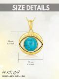 TOUPOP 14K Gold Turquoise Evil Eye Necklace for Women-0-1