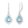 wholesale 925 Sterling Silver Teardrop Earrings With Turquoise Stones-0-0