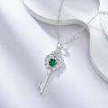 wholesale Metal Stone Birthstone Key Pendant Necklace Gift for Women-0-2