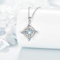 wholesale 925 Sterling Silver Moonstone Celtic Triquetra Wiccan Witch Knot Pendant Necklace-0-1