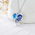 wholesale 14K Gold-Plated Sterling Silver & Crystal Heart Necklace for Mom, Birthstone Gift, I Love You Mom Jewelry, 0.83 Pendant-0-2