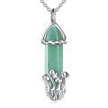 wholesale 925 Sterling Silver Green Agate Crystal Mushroom Pendant Necklace for Women's Gifts-0-0